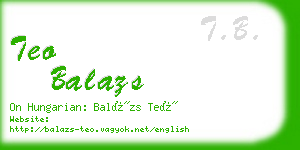 teo balazs business card